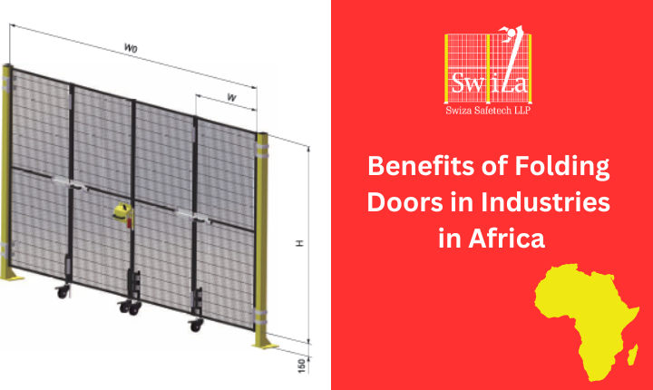 Durable folding doors for industrial use in Africa, optimizing space and enhancing functionality
