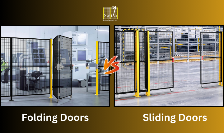 Industrial machine safety fencing sliding and folding doors by Swiza Safetech
